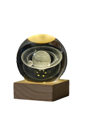 跨境批发3D内雕水晶球发光小夜灯家居礼品桌面装饰摆件送同学朋友