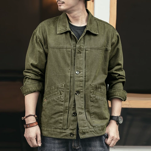 格蓝鹿 Джинсовая мужская осенняя ретро куртка, в американском стиле