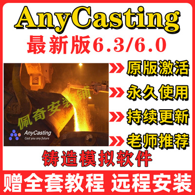 AnyCasting 6.3/6.0铸造模拟软件远程安装安装包