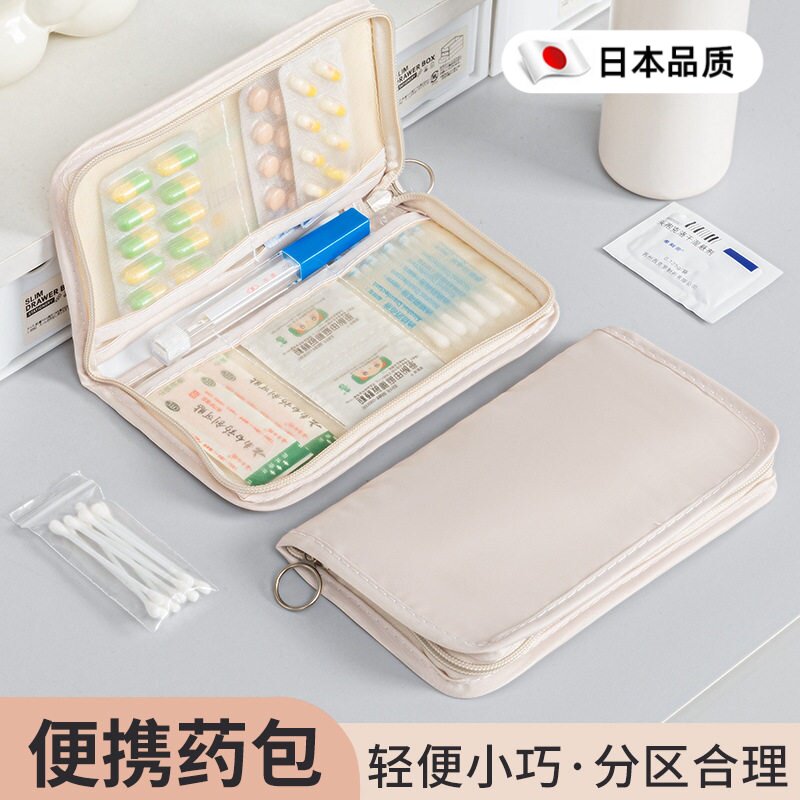 日本便携药品收纳包盒整理师推荐旅行药品医药包急救药品分装盒子