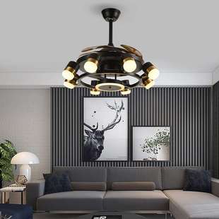 风扇灯2022新款 电风扇吊灯餐厅客厅家用卧室隐形北欧一体吊扇灯