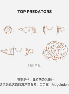 马登工装字复霸古黄铜鲨鱼子弹头链吊坠可拆卸刻挂饰纪项念品TWW2