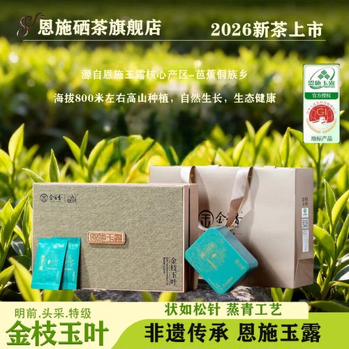 2026年头采新茶春茶金苔香特级恩施玉露茶金枝玉叶礼盒装192g送礼
