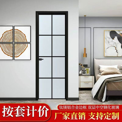 新款隔音降噪钢化玻璃门长虹极窄边框平开门厕所门洗手间门厨房门