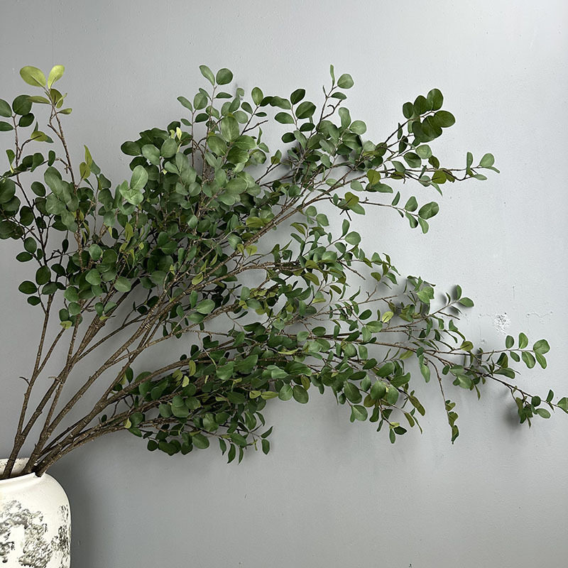 仿真槐树叶榕树叶家居装饰绿叶树枝样软装花艺橱窗清香木紫藤叶