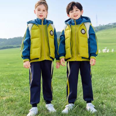 幼儿园园服秋冬装小学生校服冬季加棉加厚班服套装儿童运动三件套