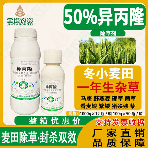 妙锄50%异丙隆小麦田看麦娘马唐菵草禾阔双杀小麦苗后专用除草剂