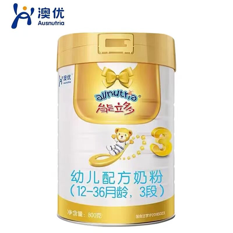 澳优能立多幼儿配方牛奶粉3段12-36个月宝宝适用800g罐装正品保证