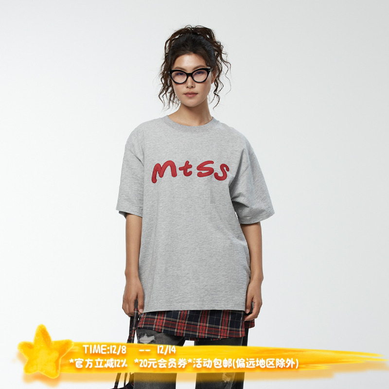 Melting Sadness春夏上衣贴布绣短袖T恤棉透气竹节棉240g
