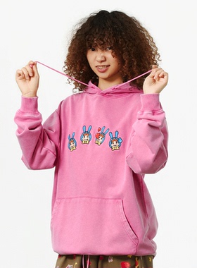 Melting SadnessMTSS刺绣Karoro表情包洗水套头连帽卫衣2025年秋