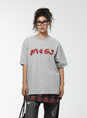 Melting Sadness春夏上衣贴布绣短袖T恤棉透气竹节棉240g