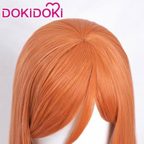 DOKIDOKI 现货 死神 井上织姬cosplay假发仿真头皮橘黄色万用长发