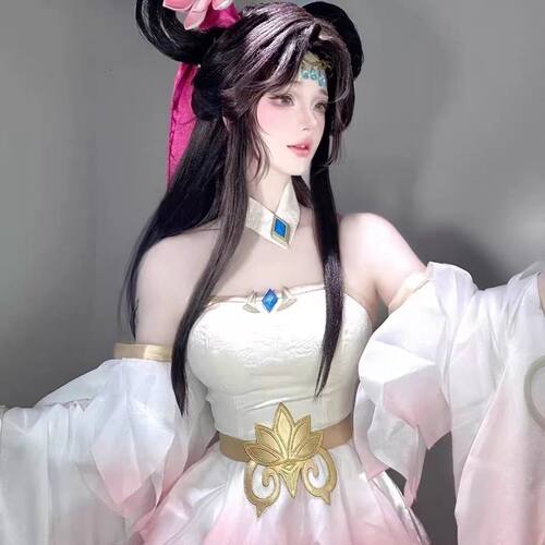 王者荣耀貂蝉绝世舞姬原皮服装cos服经典cosplay头饰连衣裙荷花耳