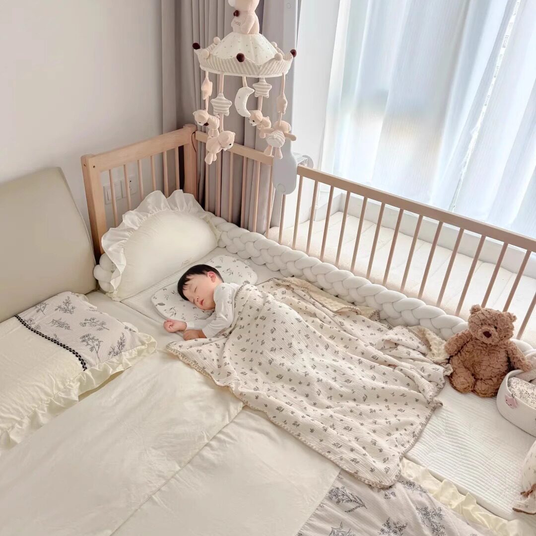 婴儿拼接床高低可调儿童床实木带护栏加宽床宝宝床边床榉木拼接床