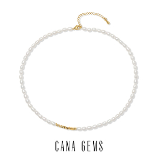 CANA GEMS PD0605 碎金子小米珠项链 轻奢淡水珍珠叠带串珠项链