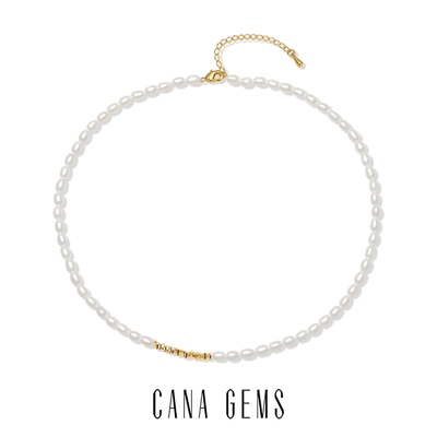 CANA GEMS  PD0605 碎金子小米珠项链 轻奢淡水珍珠叠带串珠项链