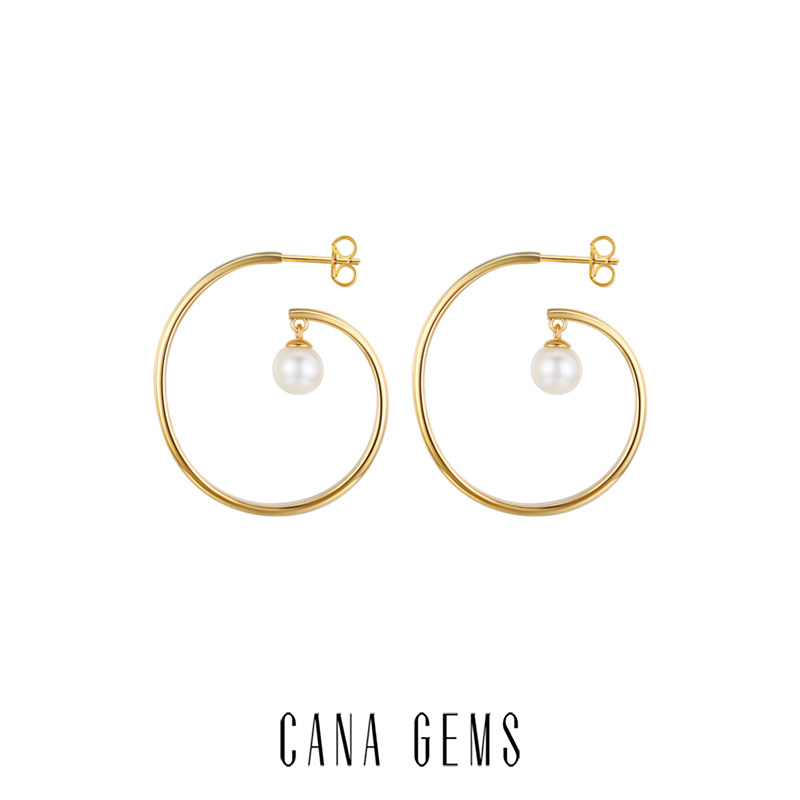 CANAGEMS淡水珍珠耳圈