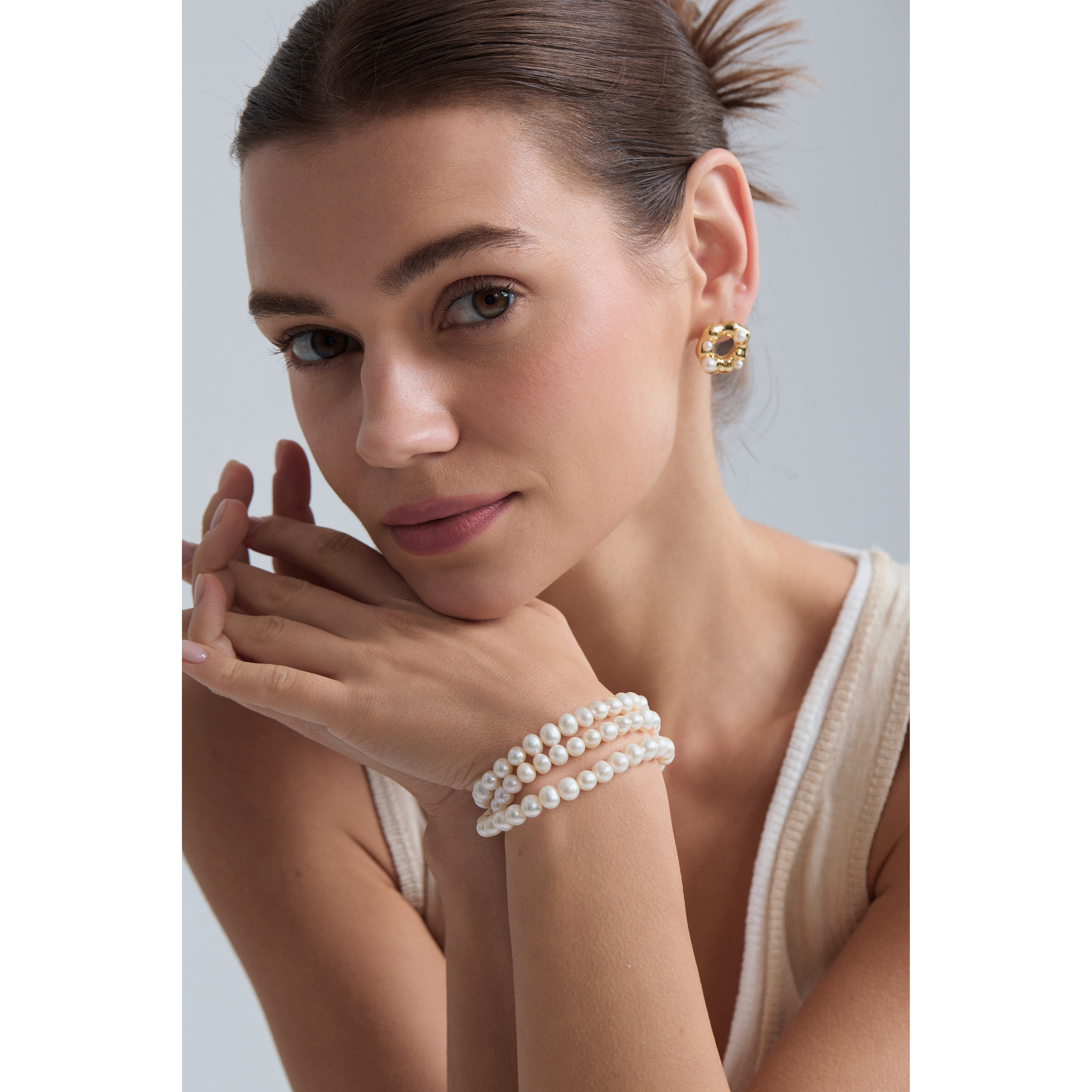 CANA GEMSPD0656 三层珍珠钻扣手串 天然淡水珍珠手链优雅配饰,珠宝/钻石/翡翠,手饰,淘宝优惠券,粉丝福利购,淘宝优惠卷