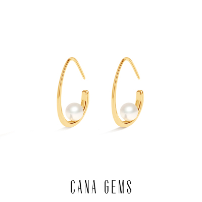 CANA GEMS珍珠三角耳钩 轻奢高级感简约通勤耳环日常百搭 PD0457