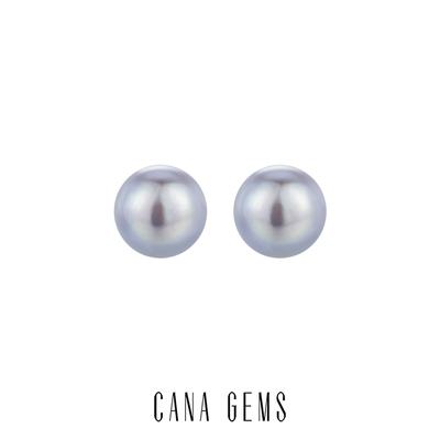 CANA GEMS灰色大馒头珍珠耳钉 轻奢淡水珍珠日常百搭耳饰 PD0435