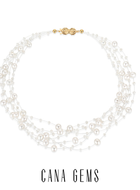 CANA GEMSPD0231 七层满天星珍珠项链重磅仙女气质轻奢百搭配饰