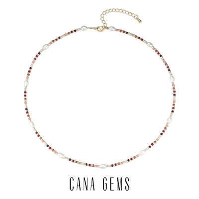 CANA GEMSPD0707 彩色小米珠珍珠项链