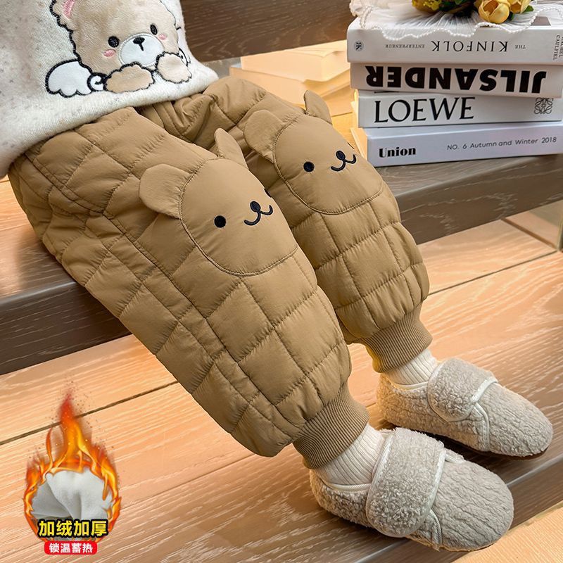 宝宝婴儿棉裤加厚冬装儿童加绒三层女童外穿新款裤子夹棉冬季保暖