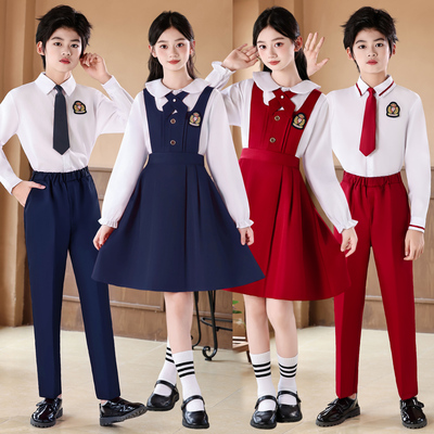儿童大合唱团中小学生爱国演讲朗诵比赛演出服元旦红色男女童礼服
