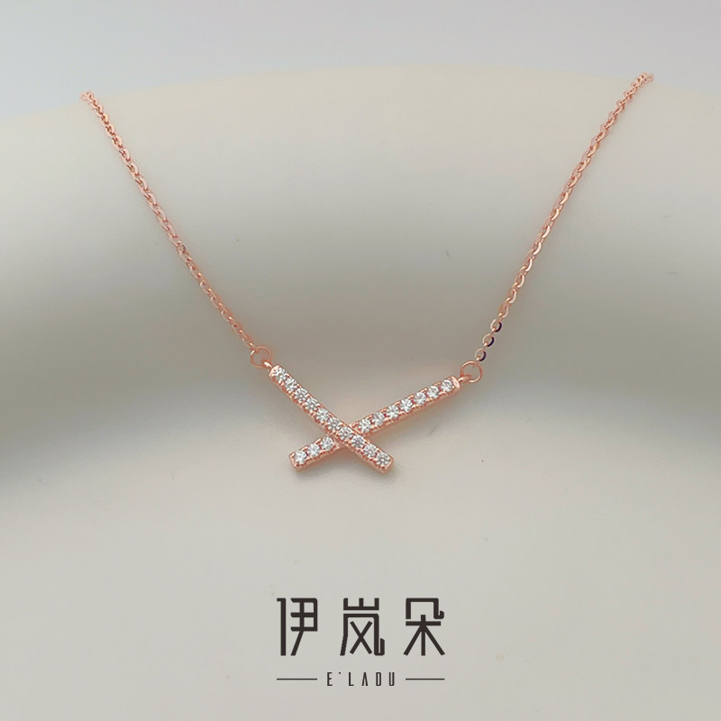 伊岚朵【设计师】交叉项链｜925银大码加长45/50cm 脖子粗不勒脖