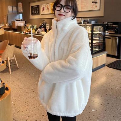 皮草女羊羔毛外套2025秋冬年轻新款仿獭兔毛毛绒大衣短款加厚棉服