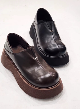 28001特价清版厚底乐福鞋女一脚蹬乐福鞋底很轻