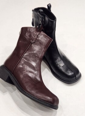 71103特价清版方头粗跟时装靴显瘦女靴子短靴马丁靴工装靴