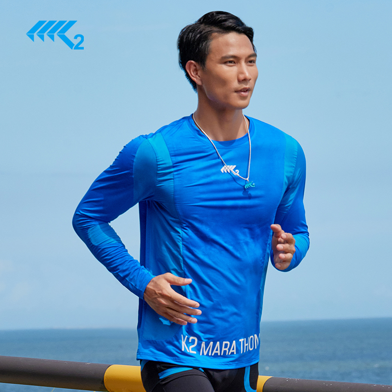 K2马拉松专业跑步运动长袖健身服
