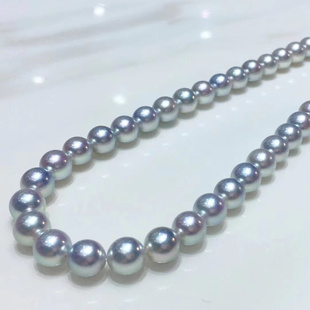 天然海水珍珠项链 性价比高 日本真多麻无调色项链正圆极强光微瑕