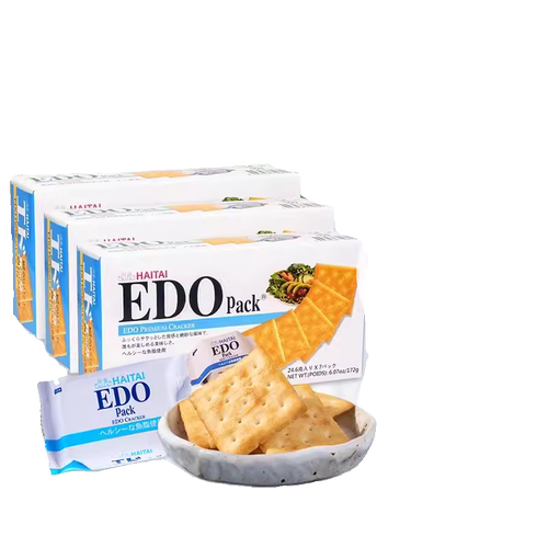 韩国EDOpack原味饼干172g*3盒 海太苏打梳打咸味饼干下午茶零食品 - 封面