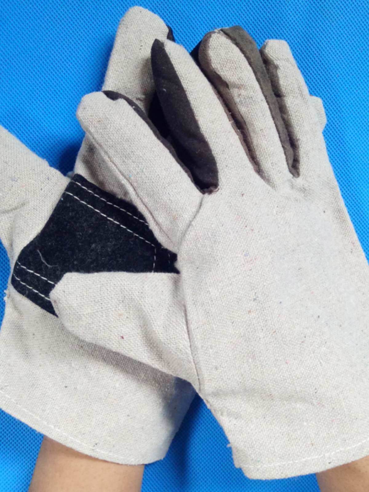 双层加厚帆布手套全衬24线劳保耐磨机械工作电焊工防护用品厂家