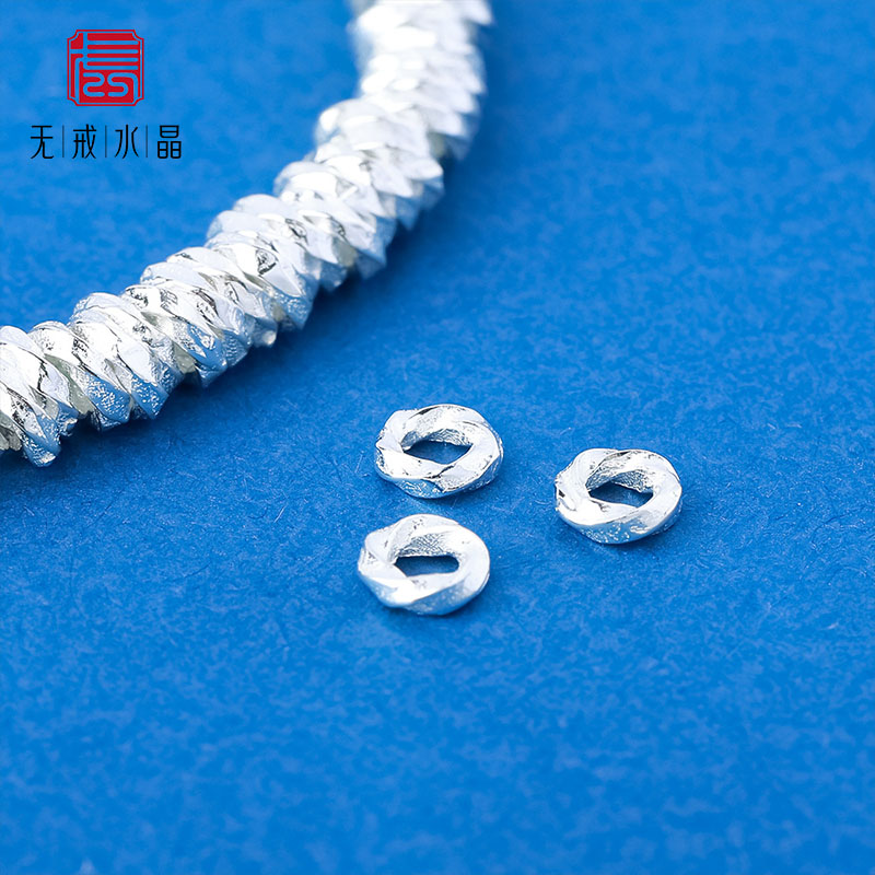 『无戒』S925纯银莫比乌斯环盘缠实心素银扭纹闭口圈盘缠diy配件