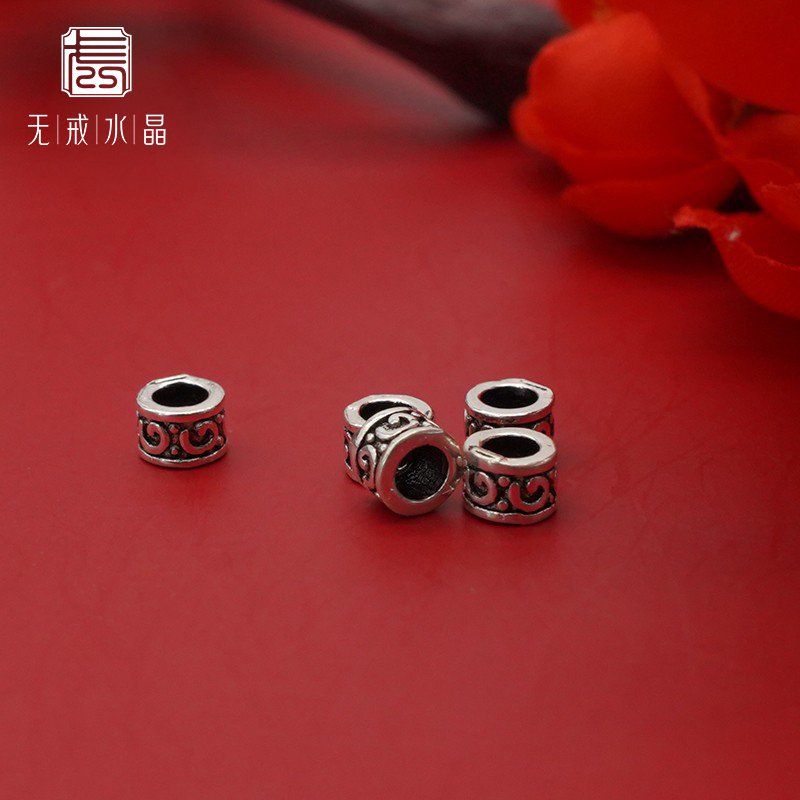 『无戒』S925纯银泰银祥云隔珠DIY手工串珠项链收尾珠配件饰品