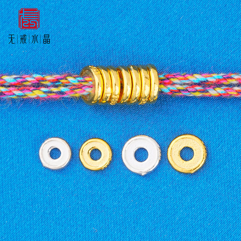 『无戒』S925纯银3mm5mm6mm盘缠配件diy手链银隔片银垫片算盘珠图片