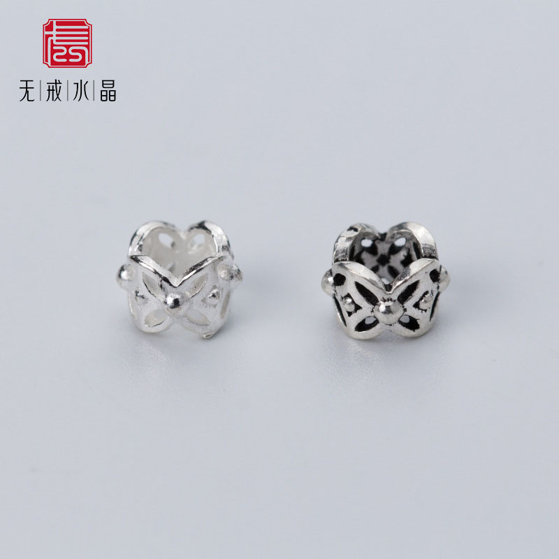 『无戒』S925纯银镂空多面花朵扁珠隔珠手串编织DIY手工饰品配件