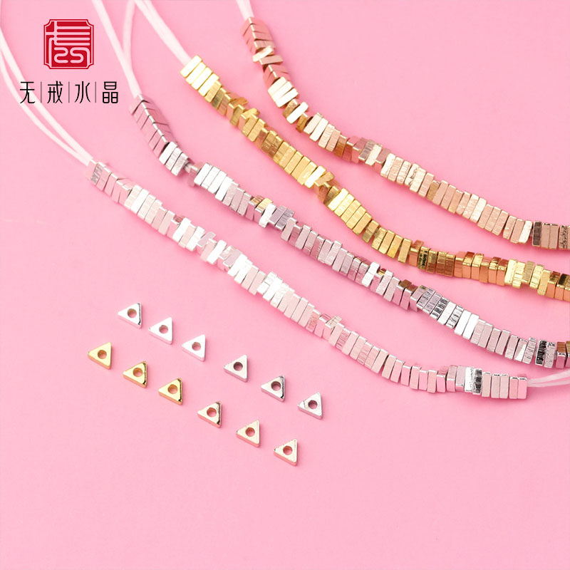 『无戒』S925纯银三角形碎银子隔珠散珠DIY串珠手链项链几何配件
