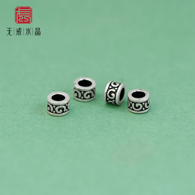 『无戒』S925纯银泰银珠子散珠祥云隔珠隔片DIY串珠材料手链配件