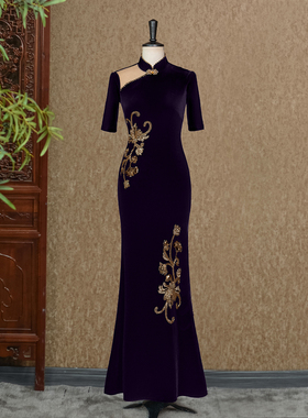 绯绒金绣-（隆佳秀走秀旗袍112125）