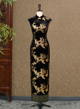 暗香浮金（流苏长款）-（隆佳秀走秀旗袍112039）