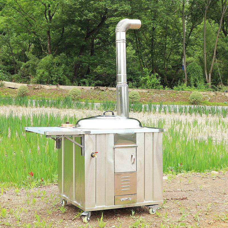 新款柴火灶农村全不锈钢大锅柴炉烧木室内无烟户外移动土灶台定制