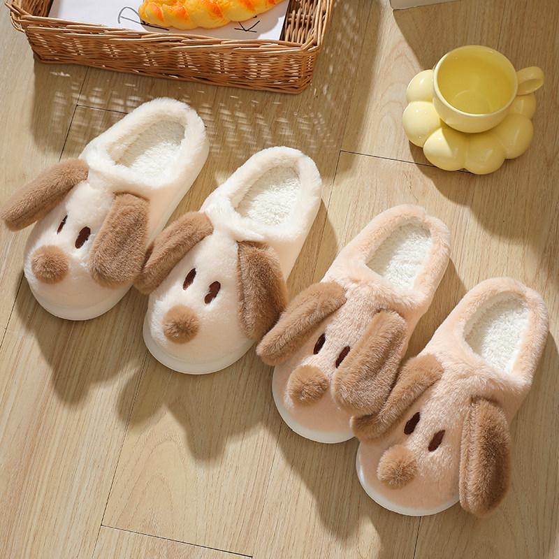 百搭棉拖鞋女士冬季2025新款室内家居家用防滑保暖毛毛绒拖鞋男款