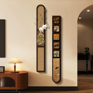 中古风电视背景墙装饰画法式复古葫芦玄关挂件高级感客厅长条挂画