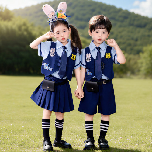 六一儿童演出服疯狂动物城朱迪兔子警官cos服幼儿园夏季班服套装