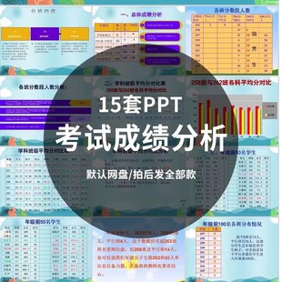 考试总结班会课件模板 小学初高中期中期末月考成绩质量分析会PPT