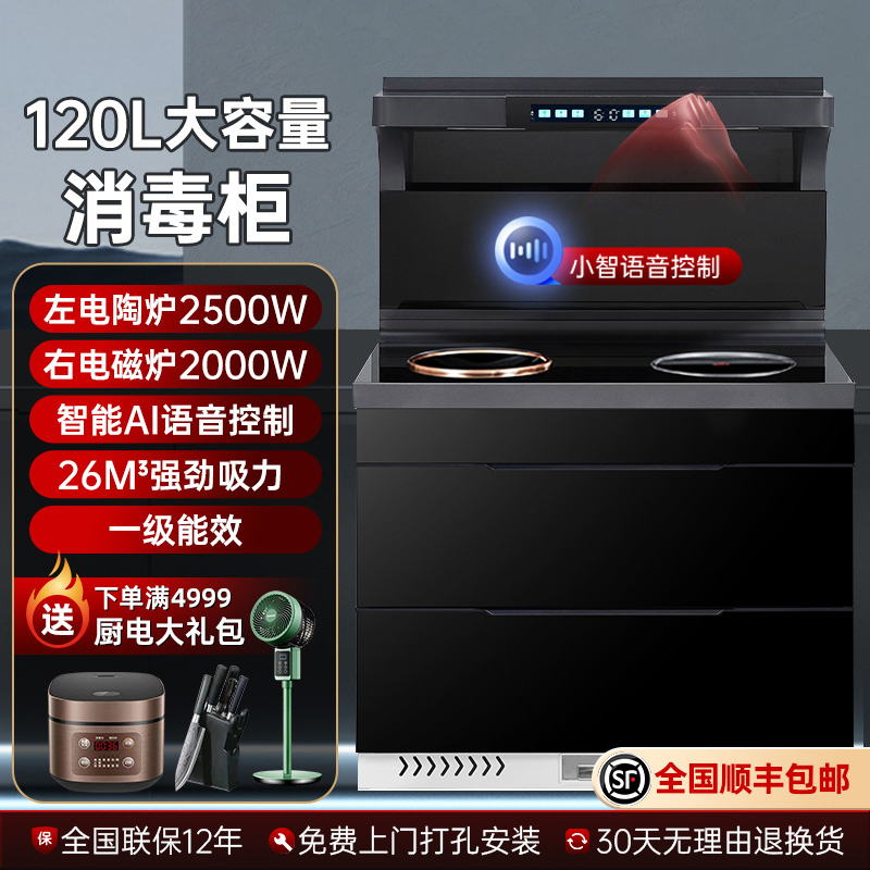 纯电火星人雅时光集成灶纯电双电磁炉电陶炉蒸烤箱消毒柜家用一体